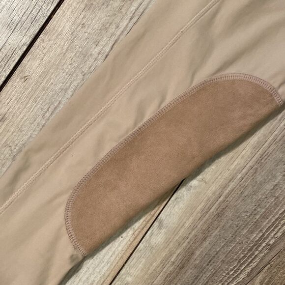 WILL IT NYLON LEGGINGS CAMEL COLORED W DIP POCKETS & suede knees size XL - Picture 4 of 9